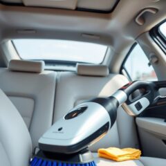 Detaling wnętrza samochodu – odkurzanie, czyszczenie tapicerki, plastiku i szyb oraz zabezpieczenie materiałów
